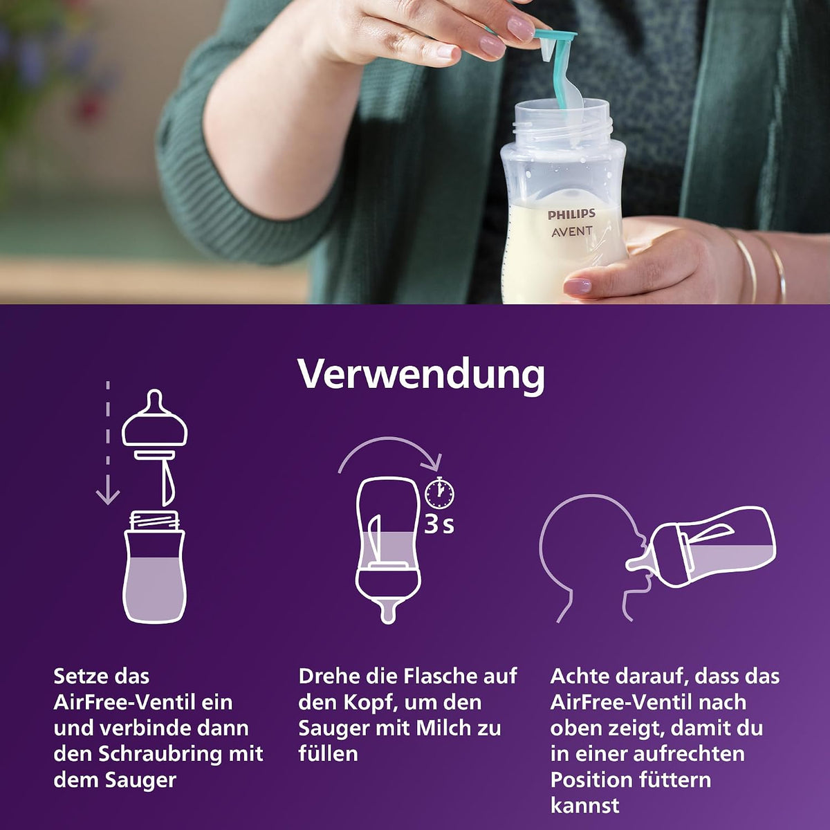 PHILIPS AVENT Babyflaschen Set Natural Response groß 6tlg, von Geburt an, 1 St