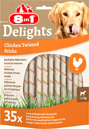 Dog Treat Delights Twisted Sticks, 35 stuks, 190 g