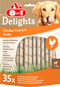 Dog Treat Delights Twisted Sticks, 35 stuks, 190 g