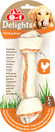 Hundeleckerli Kauknochen Delights mit Huhn, Größe L, 85 g