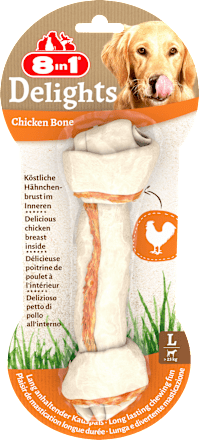 Hundeleckerli Kauknochen Delights mit Huhn, Größe L, 85 g