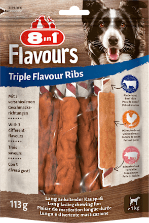 Hundeleckerli triple flavour Ribs, 113 g