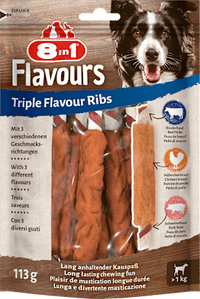 Hundeleckerli triple flavour Ribs, 113 g