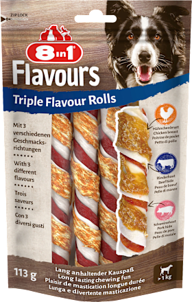 Hundeleckerli triple flavour Rolls, 3 St