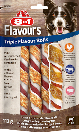 Hundeleckerli triple flavour Rolls, 3 St