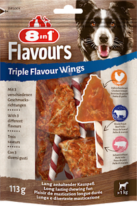 Hondensnack drievoudige smaak Wings, 6 stuks