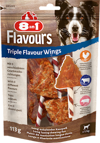 Hondensnack drievoudige smaak Wings, 6 stuks