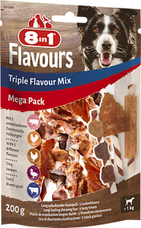 Kausnack Hund triple flavour mix, Mega Pack, 200 g