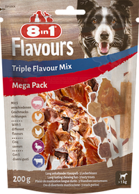 Kausnack Hund triple flavour mix, Mega Pack, 200 g