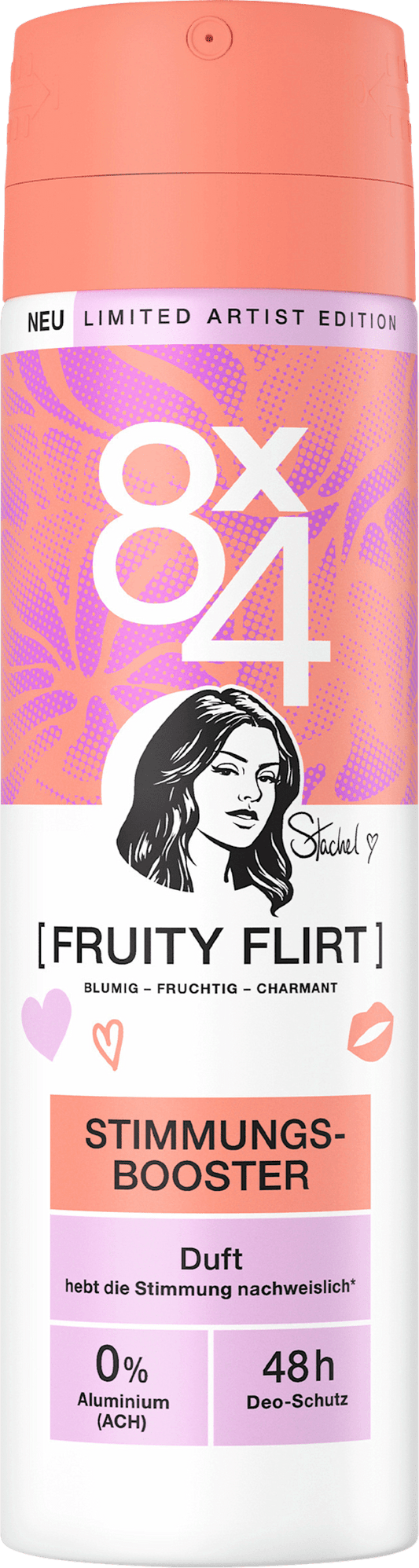 8x4 femme Déodorant en spray Fruity Flirt, 150 ml