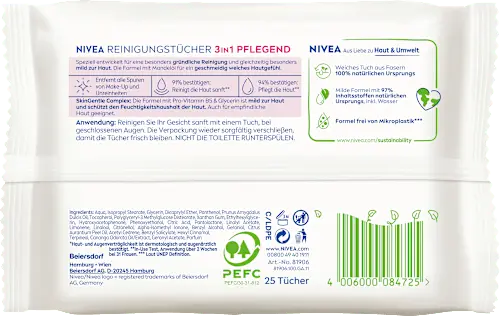 Abschminktücher 3in1 pflegend, 25 St NIVEA