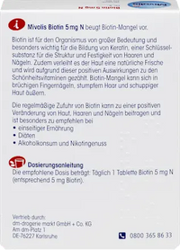 Biotin 5 mg N, Tabletten, 60 St Mivolis