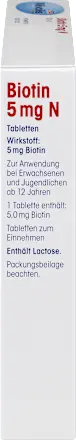 Biotin 5 mg N, Tabletten, 60 St Mivolis