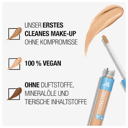 Concealer Clean & Free 20 Light, 7 ml MANHATTAN Cosmetics