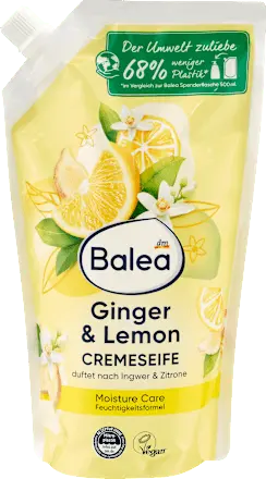 Cremeseife Ginger & Lemon, Nachfüllpack, 500 ml Balea