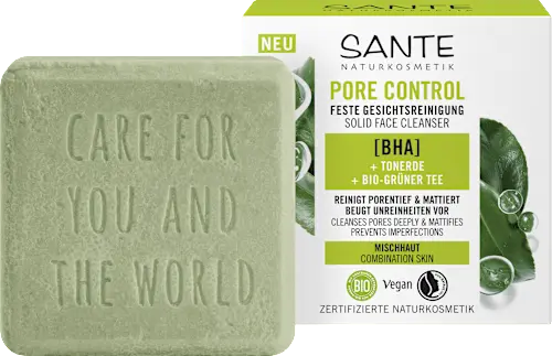 Feste Gesichtsreinigung Pore Control, 60 g SANTE NATURKOSMETIK
