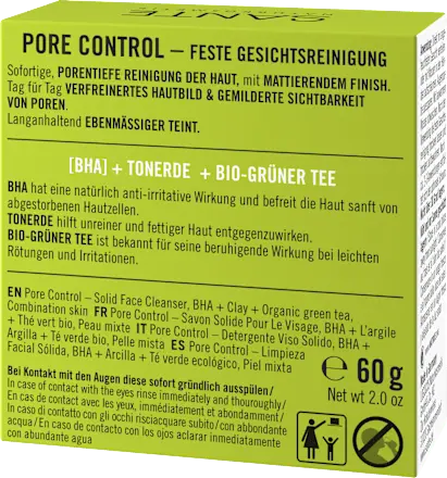 Feste Gesichtsreinigung Pore Control, 60 g SANTE NATURKOSMETIK