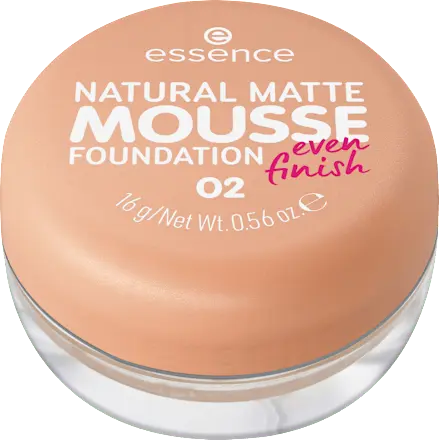 Foundation Natural Matte Mousse 02, 16 g essence