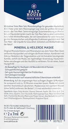 Gesichtsmasken Totes Meer Therapie Mineral & Heilerde, 14 ml Salthouse