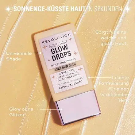 Highlighter Glow Drops Bright Light Star Dew Gold, 23 ml REVOLUTION