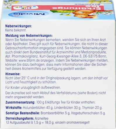 Kindertee, Erkältungs Tee (12 Beutel), 18 g Mivolis