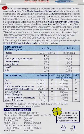 Kohlenhydrat-Stoffwechsel, 20 St., 16 g Mivolis