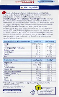 Magnesium 500 + B-Vitamine 2-Phasen Depot Tabletten 30 St, 45 g Mivolis