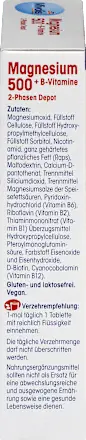 Magnesium 500 + B-Vitamine 2-Phasen Depot Tabletten 30 St, 45 g Mivolis
