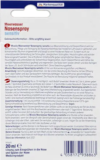 Meerwasser Nasenspray Sensitiv, 20 ml Mivolis