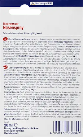 Meerwasser Nasenspray, 20 ml Mivolis