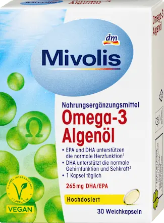 Omega-3 Algenöl Kapseln 30 St, 21,6 g Mivolis