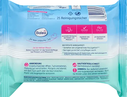 Pflegende Reinigungstücher Hautrein, 25 St Balea