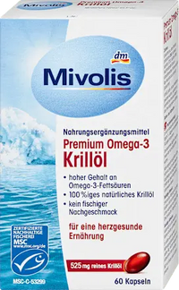 Premium Omega-3 Krillöl, Kapseln 60 St, 45 g Mivolis