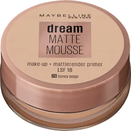 Primer Dream Matte Mousse, LSF 18, 26 Honey Beige, 18 ml MAYBELLINE NEW YORK