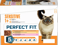 PERFECT FIT Nassfutter Katze mit Huhn & Lachs, sensitiv Multipack (12x85 g), 1,02 kg