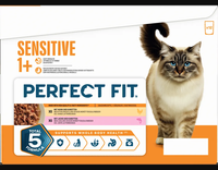 PERFECT FIT Nassfutter Katze mit Huhn & Lachs, sensitiv Multipack (12x85 g), 1,02 kg