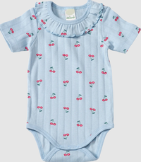 ALANA Body Kurzarm mit Kirschen-Muster, blau, Gr. 86/92, 1 St