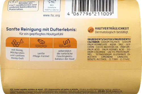 Seifenstück, Cremeseife Milch & Honig, 150 g Balea