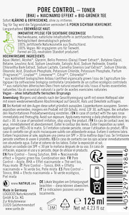 Toner Pore Control BHA, 125 ml SANTE NATURKOSMETIK