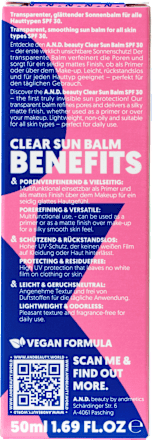 Sonnencreme Gesicht, clear sun balm, LSF 30, 50 ml