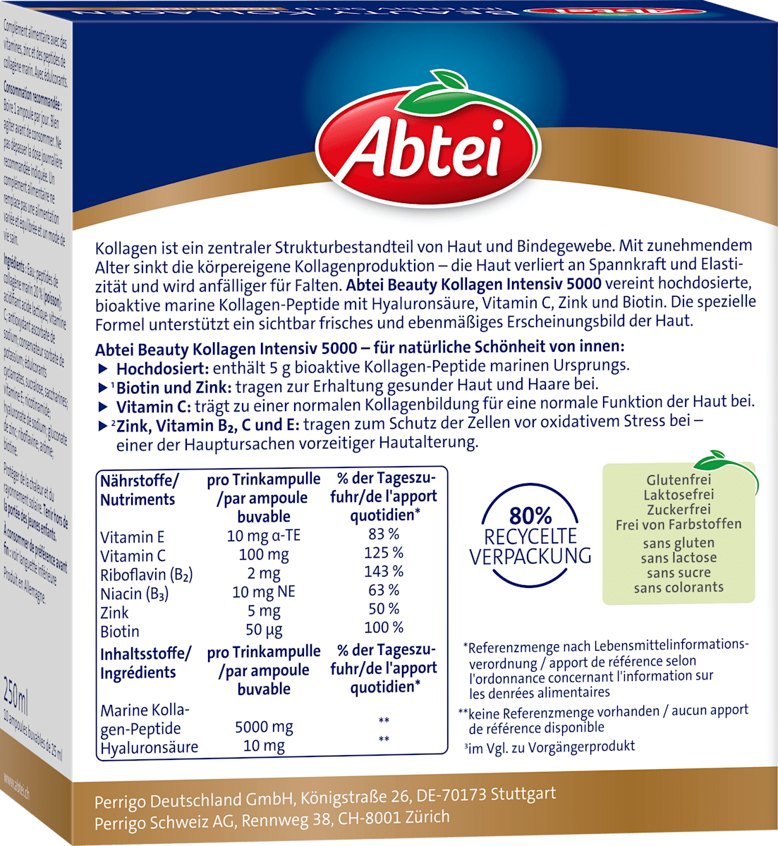 Abtei Beauty Kollagen Intensiv 5000 Trinkampullen 10 St, 250 ml