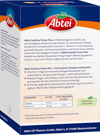 Gelatine Pulver + Vitamin C (40 Portionen), 400 g