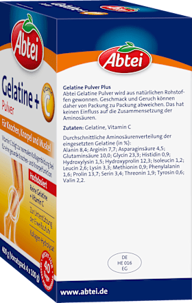 Gelatine Pulver + Vitamin C (40 Portionen), 400 g Abtei