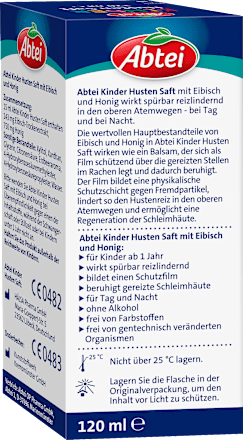 Kinder Hustensaft Honig Eibisch, 120 ml