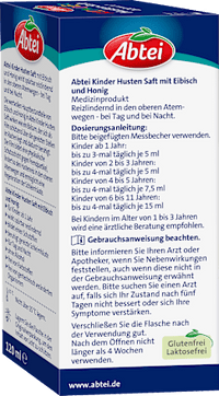 Kinder Hustensaft Honig Eibisch, 120 ml