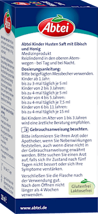 Kinder Hustensaft Honig Eibisch, 120 ml