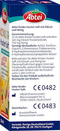 Kinder Hustensaft Honig Eibisch, 120 ml