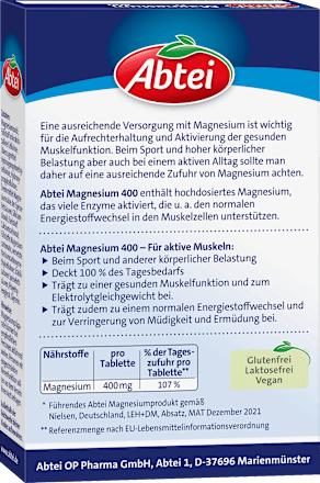 Magnesium 400 tabletten 30 stuks, 38,6 g