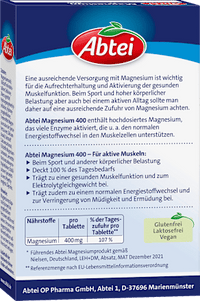 Magnesium 400 tabletten 30 stuks, 38,6 g