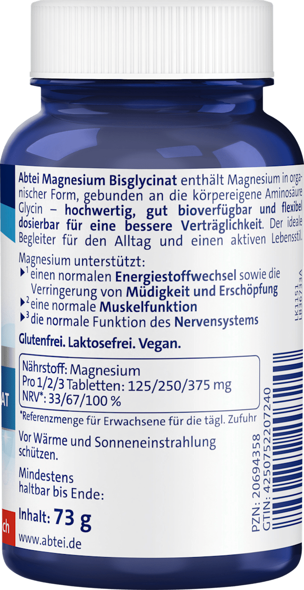 Abtei Magnesium Bisglicinat Tabletten 60 St, 73 g